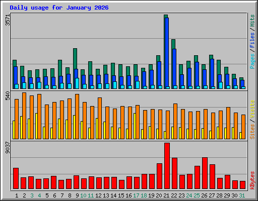 Daily usage for January 2026