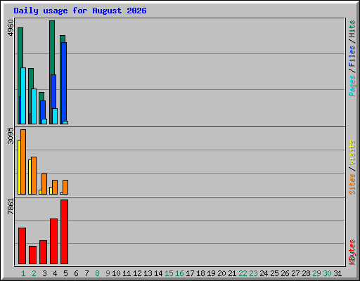 Daily usage for August 2026