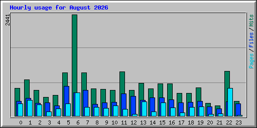 Hourly usage for August 2026