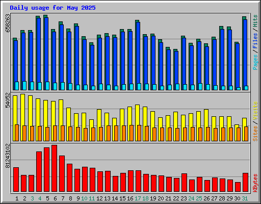 Daily usage for May 2025