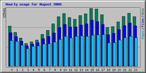 Hourly usage for August 2009