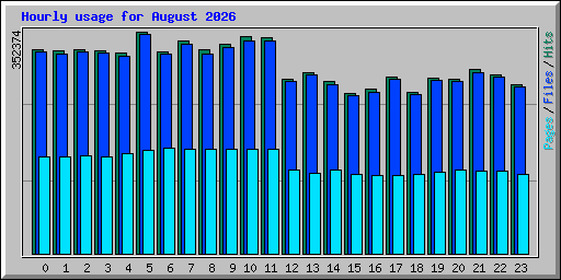 Hourly usage for August 2026