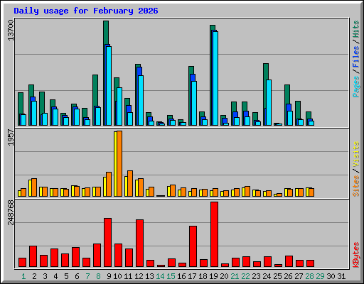 Daily usage for February 2026