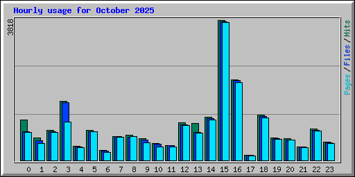 Hourly usage for October 2025