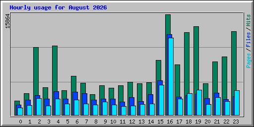 Hourly usage for August 2026
