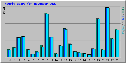 Hourly usage for November 2022