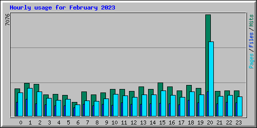 Hourly usage for February 2023