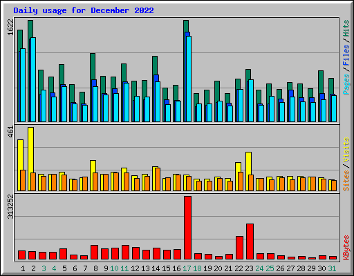 Daily usage for December 2022