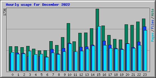 Hourly usage for December 2022