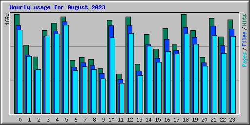 Hourly usage for August 2023