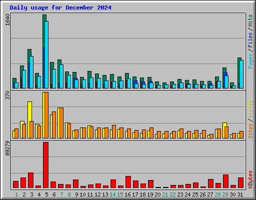 Daily usage for December 2024