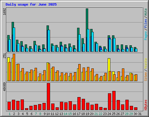 Daily usage for June 2025