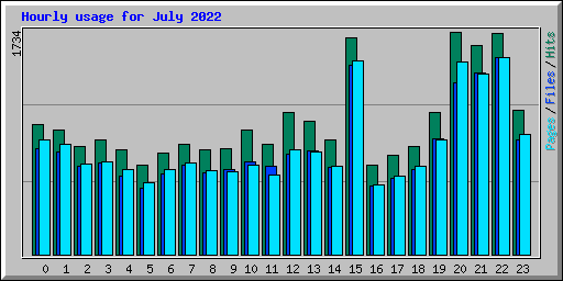 Hourly usage for July 2022