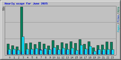 Hourly usage for June 2025
