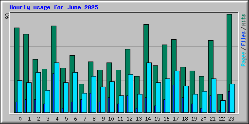Hourly usage for June 2025