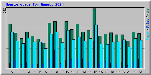 Hourly usage for August 2024
