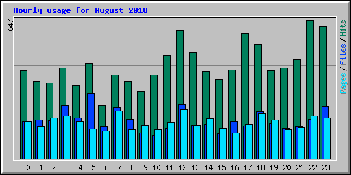 Hourly usage for August 2018