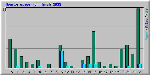 Hourly usage for March 2025