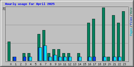 Hourly usage for April 2025
