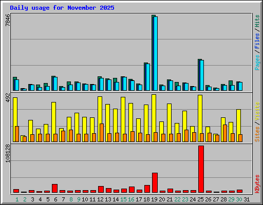 Daily usage for November 2025