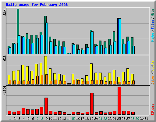 Daily usage for February 2026