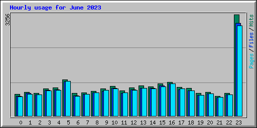Hourly usage for June 2023