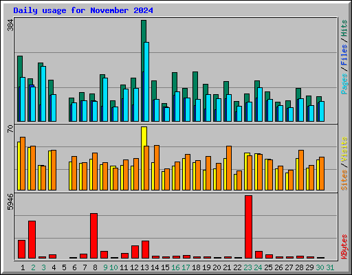 Daily usage for November 2024