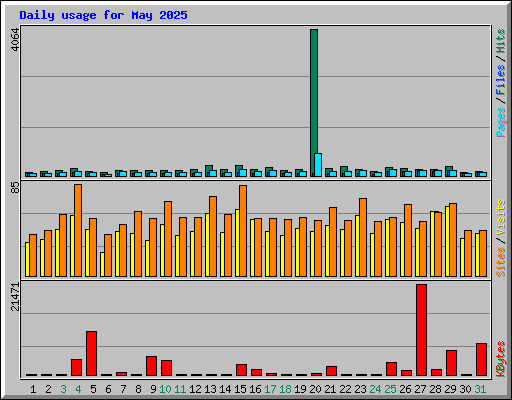 Daily usage for May 2025