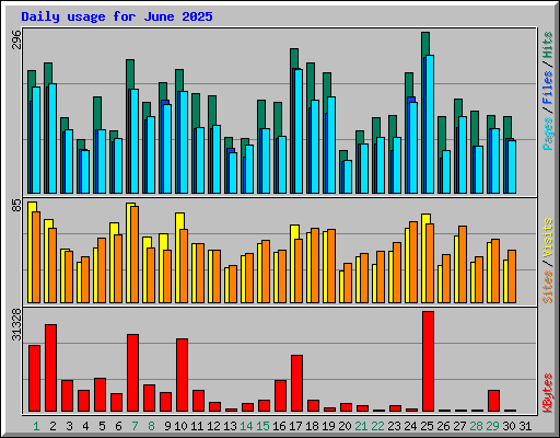 Daily usage for June 2025