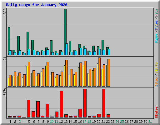 Daily usage for January 2026