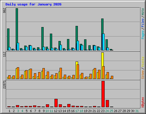 Daily usage for January 2026