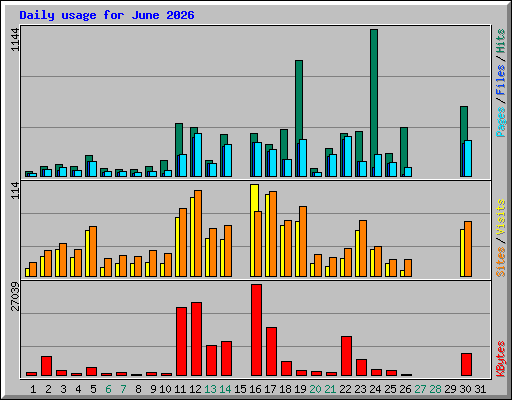 Daily usage for June 2026