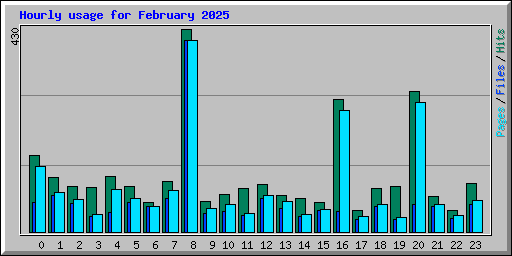 Hourly usage for February 2025