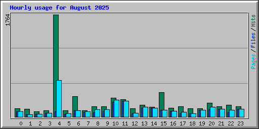 Hourly usage for August 2025