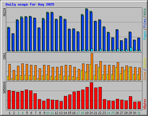 Daily usage for May 2025