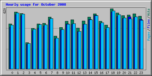 Hourly usage for October 2008