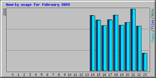 Hourly usage for February 2025