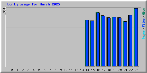 Hourly usage for March 2025