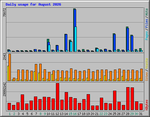 Daily usage for August 2026