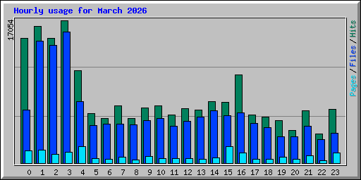 Hourly usage for March 2026
