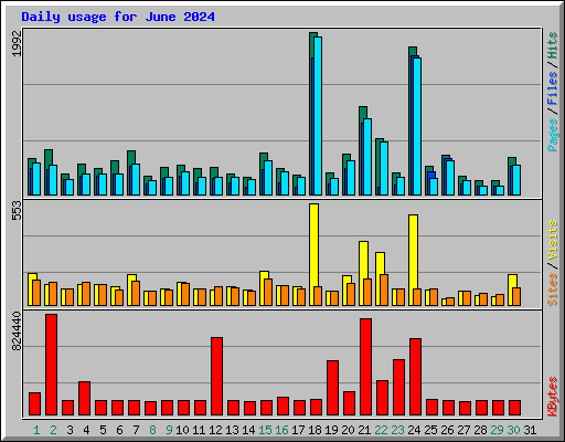 Daily usage for June 2024