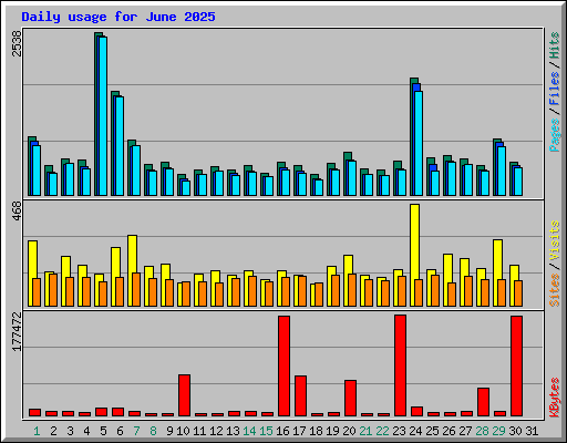Daily usage for June 2025