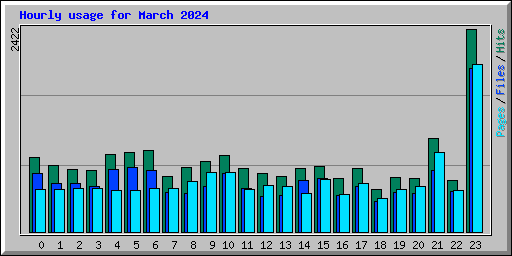 Hourly usage for March 2024