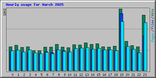 Hourly usage for March 2025