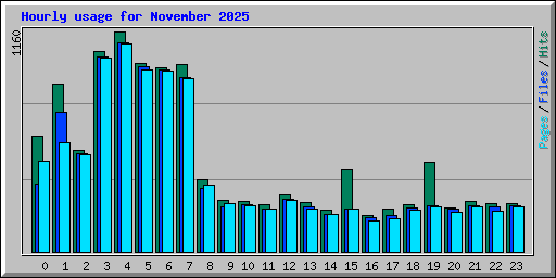 Hourly usage for November 2025