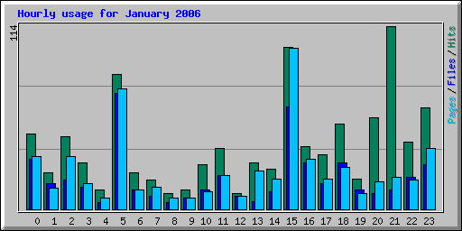 Hourly usage for January 2006