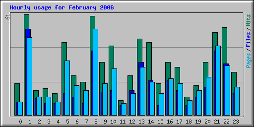 Hourly usage for February 2006