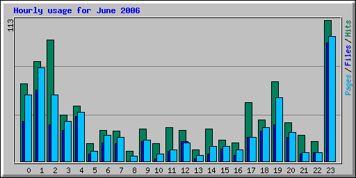 Hourly usage for June 2006