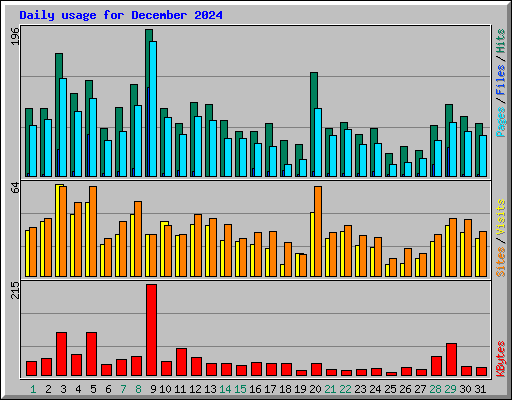 Daily usage for December 2024