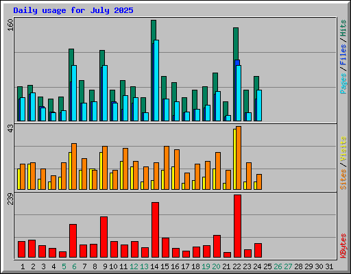 Daily usage for July 2025